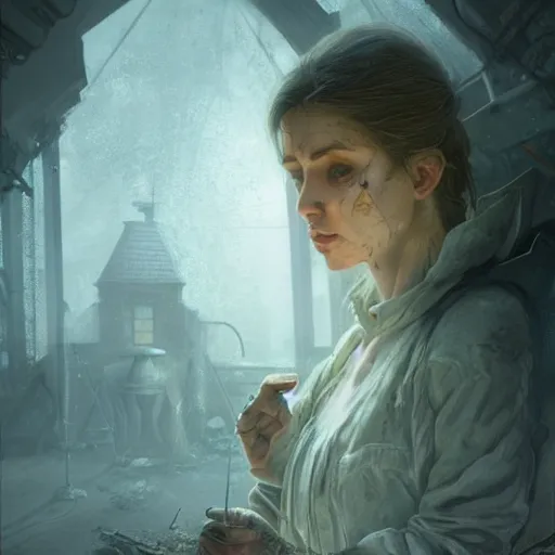 Prompt: epic portrait an containment breach happened in an laboratory, burning, glowing fire, abandoned, digital painting, artstation, concept art, soft light, hdri, smooth, sharp focus, illustration, fantasy, intricate, elegant, highly detailed, D&D, matte painting, in the style of Greg Rutkowski and Alphonse Mucha and artemisia, 8k, highly detailed, jurgens, rutkowski, bouguereau, pastoral, rustic, georgic
