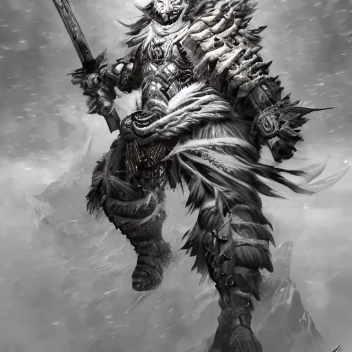 Prompt: realistic detailed semirealism white tiger man wearing samurai armor. Tiger_character, tiger_beast, white_tiger, white_furred, dark armor 獣, FFXIV, iconic character splash art, Detailed fur, detailed metal textures, 4K high resolution quality artstyle professional artists WLOP, Aztodio, Taejune Kim, Guweiz, Pixiv, Instagram, Artstation