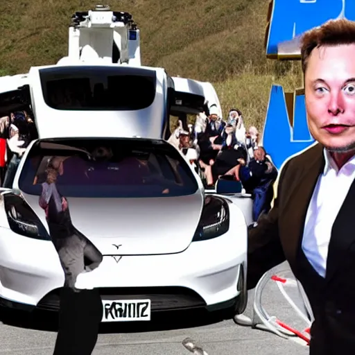 Prompt: elon musk in the backroo,s