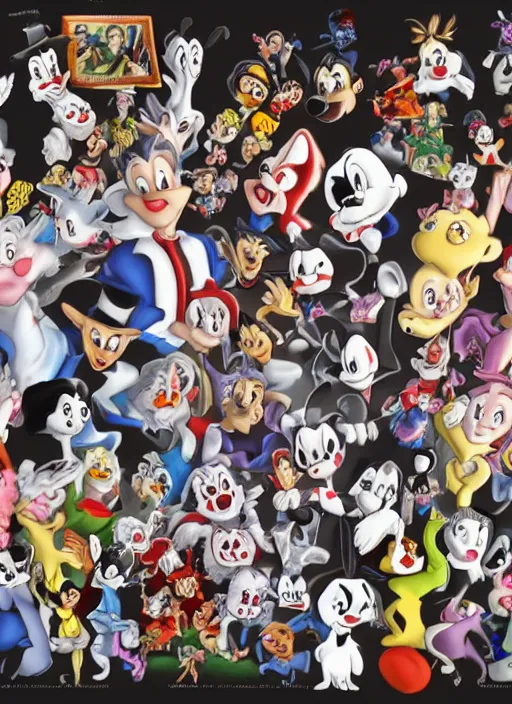 Prompt: a hyper realistic ultra realistic photograph of the animaniacs, highly detailed, 8k photo