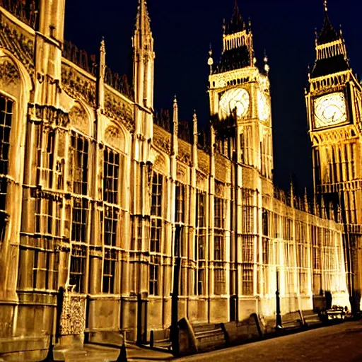 Image similar to the houses of parliament in london decorated for king charles ii's coronation, london