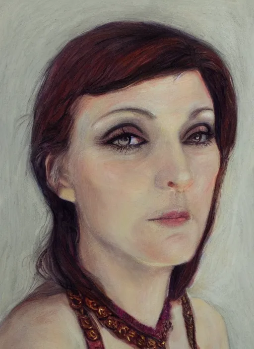 Image similar to a portrait of juliet venne, face enhance, realistic, ultra detailed