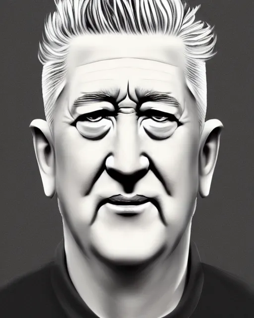 Image similar to a portrait of david lynch, anime style, ghibly, trending on artstation,