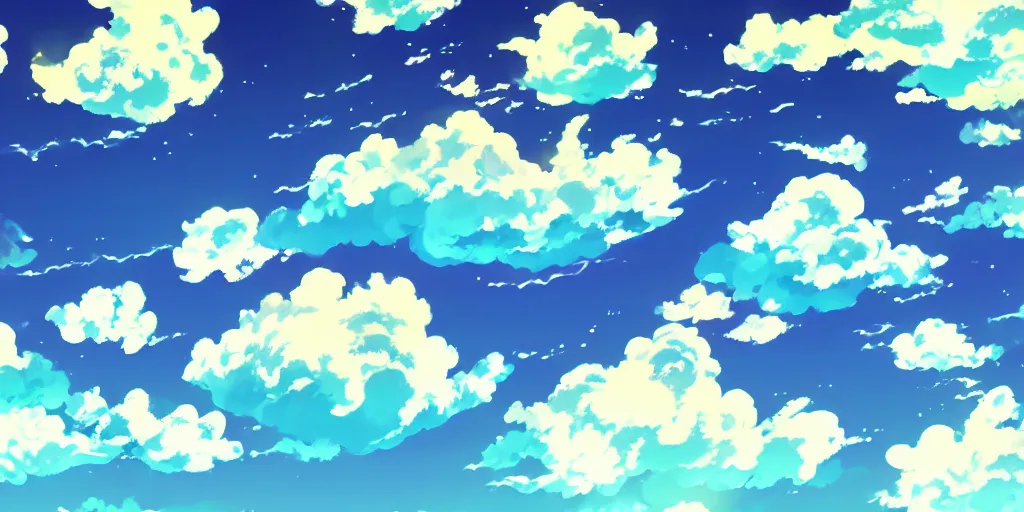 Image similar to A background for an anime-themed social media profile sky bright clouds bloom effect from Skyrim blender studio ghibli clouds