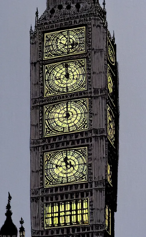 Prompt: detailed photorealistic painting of a man riding big ben