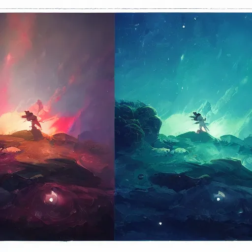 Image similar to eisberg floating in space, by anato finnstark, by alena aenami, by john harris, by ross tran, by wlop, by andreas rocha