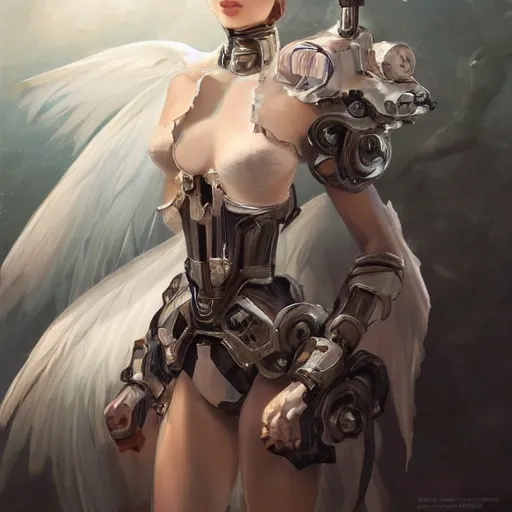 Image similar to A masterpiece portrait of a iron princess menacing girl with tall white amazing victorian wig with mecha wings. trending on artstation, digital art, by Stanley Artgerm Lau, WLOP, Rossdraws, James Jean, Andrei Riabovitchev, Marc Simonetti, Yoshitaka Amano