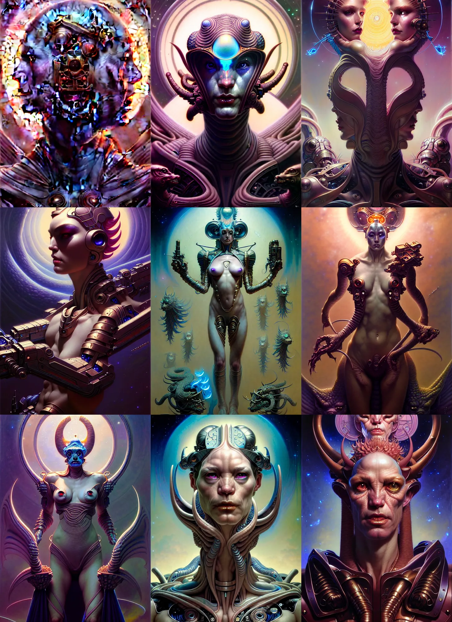 Image similar to beautiful gemini fantasy character portrait, ultra realistic, wide angle, intricate details, total recall artifacts, highly detailed by peter mohrbacher, hajime sorayama, wayne barlowe, boris vallejo, aaron horkey, gaston bussiere, craig mullins