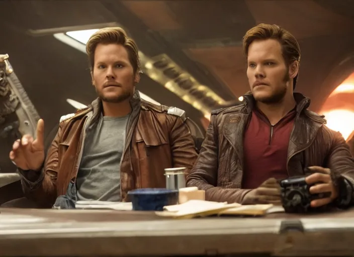 Image similar to a very high resolution image from a new movie, starlord. in a room full of 9 0's, mountains, directed by wes anderson