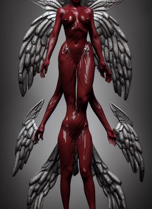 Image similar to complex 3 d render hyper detailed ultra sharp of a beautiful azazello is one of the demonic and mystical characters in the work, a negative character in biblical stories, a fallen angel who opposed the will of god. trending on artstation, 8 k