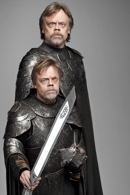 Image similar to Mark Hamill as Uther the Lightbringer, promo shoot, studio lighting