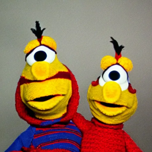 Prompt: bert and ernie creepy