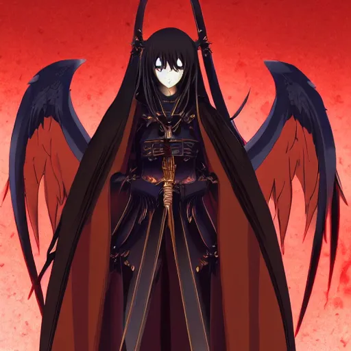 portrait of azrael angel of death, anime fantasy, Stable Diffusion