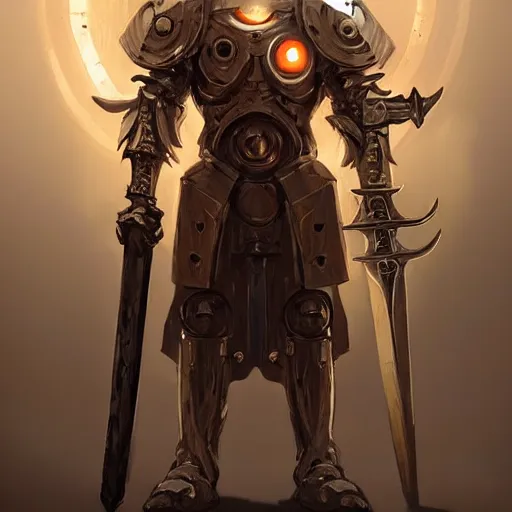 Prompt: beautiful warforged crusades construct wood steel holy cleric crusader runes warforged crusades tabard cloak divine knight shield, glowing eyes, intricate, elegant, highly detailed, digital painting, artstation, concept art, smooth, sharp focus, illustration, art by artgerm and greg rutkowski and alphonse mucha and loish and wlop