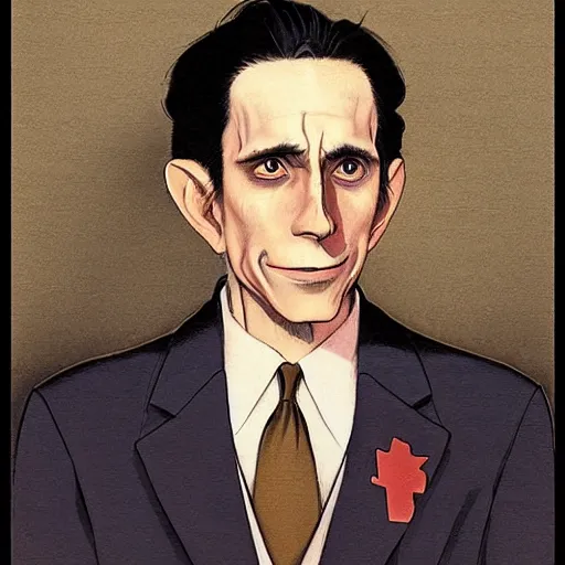 Image similar to anime joseph goebbels by hasui kawase by richard schmid