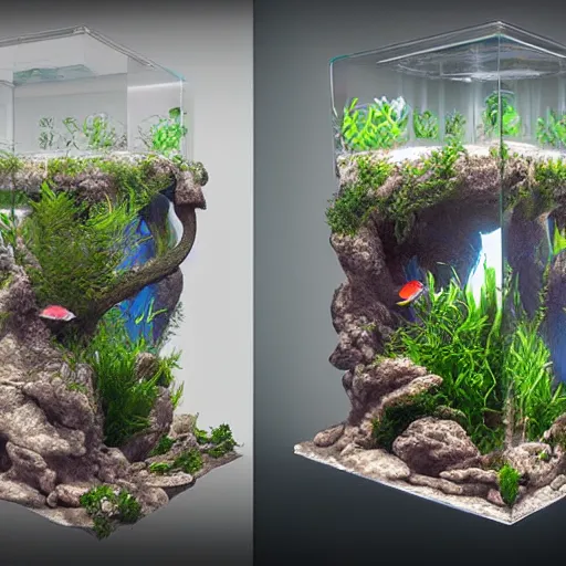 Image similar to a beautiful aquarium tower, highly detailed, 3 d render, masterpiece, trending on artstation, devianart, cgsociety, concept art