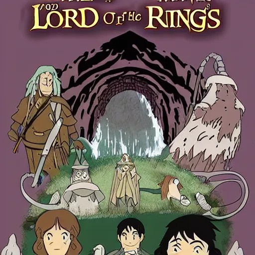 Prompt: Lord of the Rings, in the style of Studio Ghibli