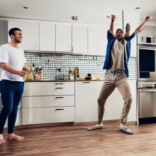 Image similar to photo of a man dancing in the kitchen, the kitchen is a mess, shutterstock, getty images, istockphoto,