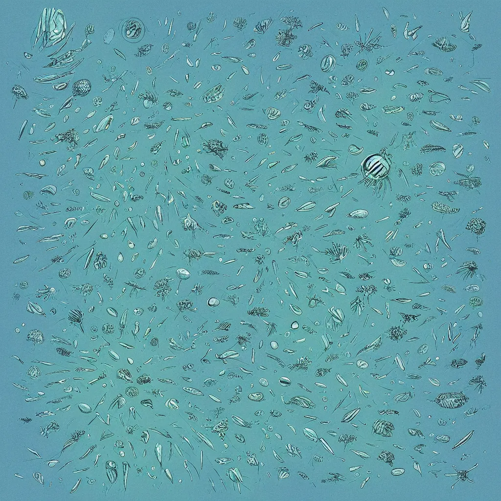 Image similar to Scientific illustration of extraterrestrial phytoplankton by Ersnt Haekel