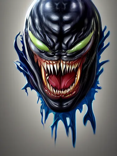 Image similar to ultra realistic Venom transformation, detailed, 8K resolution, HD, Artstation, well designed,
