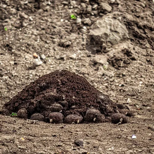 Prompt: a mountain of moles