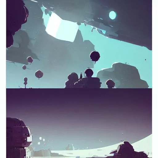 Image similar to a planet shattered into several large chunks by atey ghailan, by greg rutkowski, by greg tocchini, by james gilleard, by joe fenton, by kaethe butcher, dynamic lighting, gradient light blue, brown, blonde cream and white color scheme, grunge aesthetic