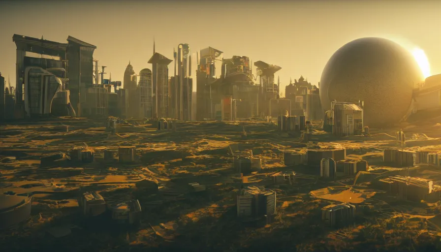 Image similar to Hopeful Solar Punk Utopia, 8k render, octane, unreal engine 5