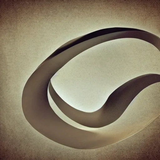 Image similar to a dream house in the shape of a mobius strip. digital art.