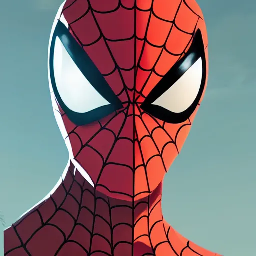 Image similar to face icon stylized minimalist spiderman, loftis, cory behance hd by jesper ejsing, by rhads, makoto shinkai and lois van baarle, ilya kuvshinov, rossdraws global illumination