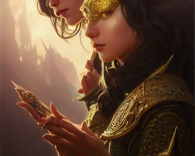 Prompt: a fantasy painting still portrait of nirvana, deep focus, d & d, fantasy, intricate, elegant, highly detailed, digital painting, artstation, concept art, matte, sharp focus, illustration, dark fantasy style art, hearthstone, art by artgerm and greg rutkowski and alphonse mucha