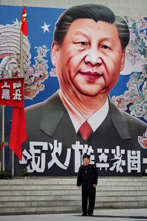 Prompt: portrait of Xi Jinping as the killer of freedom, Taiwan enemy