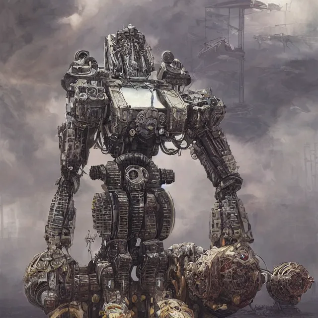 Prompt: symmetrical dieselpunk warrior, giant juggernougt mecha with two legs, details and decals in the utopia city. sci - fi, by mandy jurgens, ernst haeckel, james jean