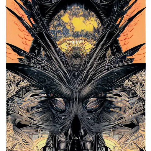 Prompt: portrait of crazy the crow, symmetrical, by yoichi hatakenaka, masamune shirow, josan gonzales and dan mumford, ayami kojima, takato yamamoto, barclay shaw, karol bak, yukito kishiro