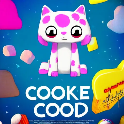 Prompt: cookie cat hd poster