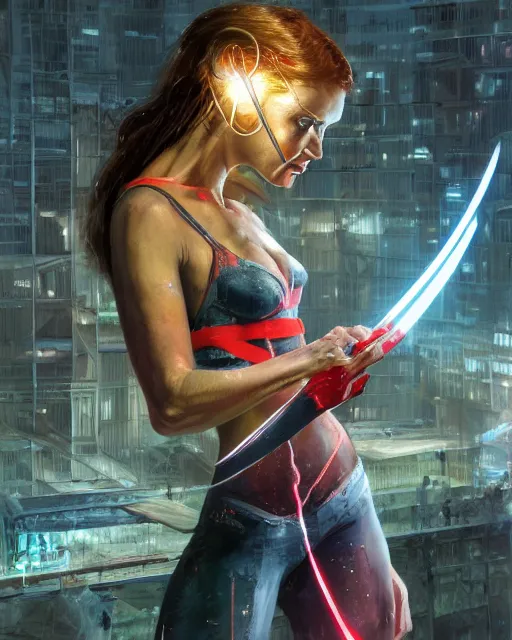 Image similar to a powerful elektra, by alexander fedosav, hyper detailed digital matte painting, concept art, hyperrealism, 1 6 k resolution, cinema 4 d, 8 k resolution, trending on artstation, behance hd, a masterpiece, by stephan martiniere, particles, cel - shaded, power bright neon energy, by david a. hardy,