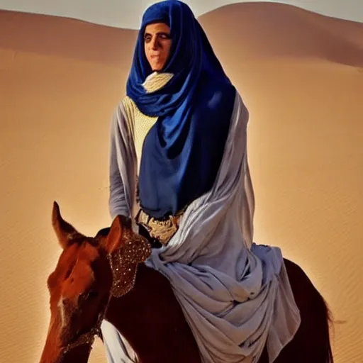 Prompt: beautiful burqa's woman, ride horse in saharan, dress like taliban, sharf eyes, white skin, riffle on chest, dust, cinematic, dynamic pose, pinterest