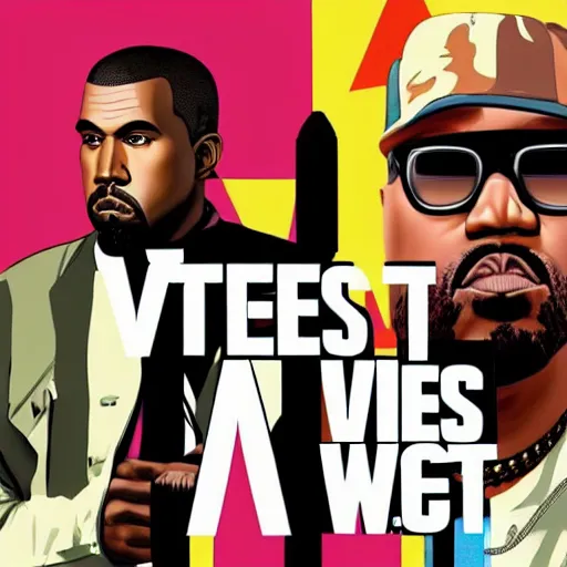 Prompt: Kanye West GTA V cover art