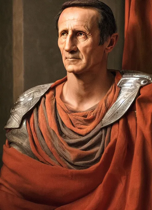 Image similar to a full portrait photo of julius caesar, f / 2 2, 3 5 mm, 2 7 0 0 k, lighting, perfect faces, award winning photography.