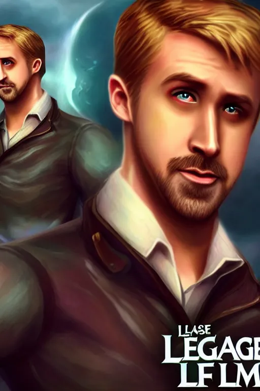 Image similar to ryan gosling as a character in the game league of legends, with a background based on the game league of legends, league of legends splash art, detailed face