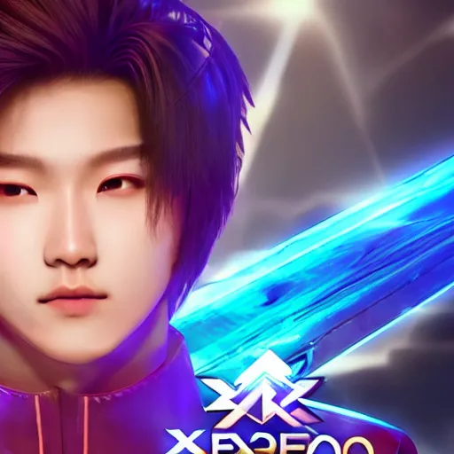 Image similar to a member of the kpop band exo as a mobile legends hero, 8 k, high definition, extremely detailed, photo - realistic