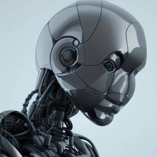 Image similar to 3 d render of the face of a robot, by vitaly bulgarov, front view, symmetry, octane render, beautiful