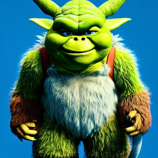 Prompt: super mario godzilla yoda donkey kong pikachu yeti shrek spongebob homer groot, highly detailed, extremely high quality, hd, 4 k, 8 k, professional photographer, 4 0 mp, lifelike, top - rated, award winning, realistic, detailed lighting, detailed shadows, sharp, no blur, edited, corrected, trending