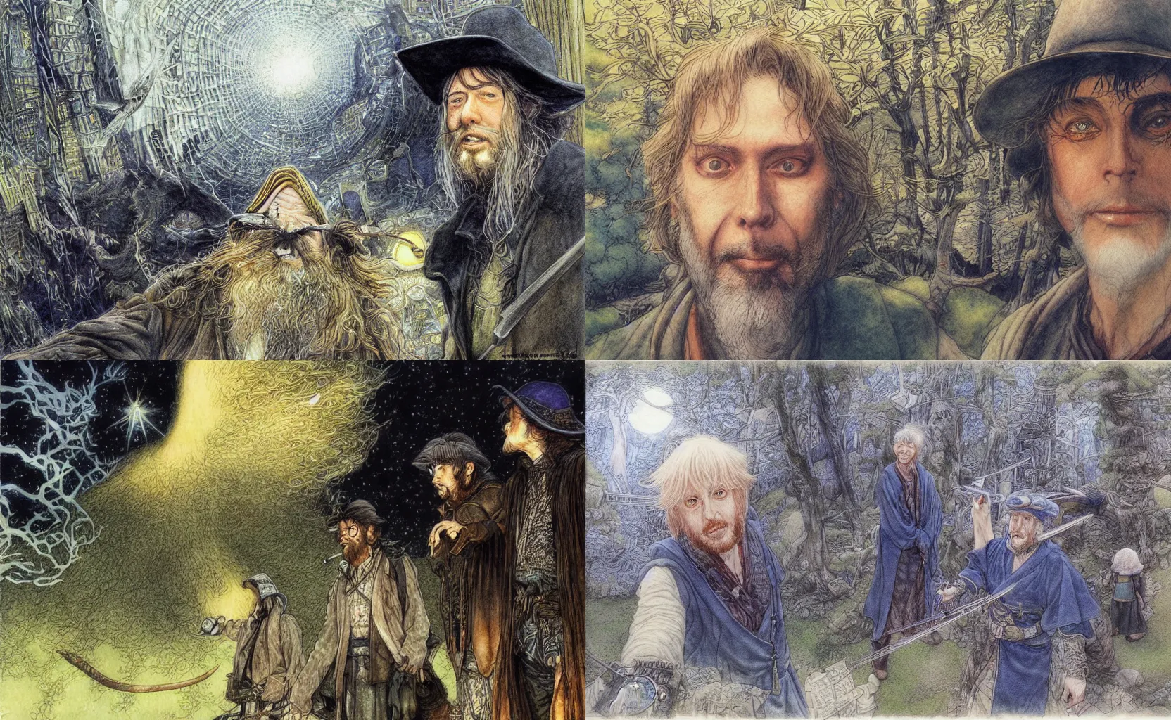 Prompt: selfie of tom bombadil visiting tokyo, fantasy art by john howe and alan lee