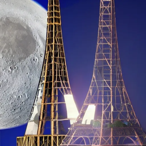 Image similar to Elon Musk sending the Eiffel tower to the moon as a rocket ship, trending photograph, 8k UHD