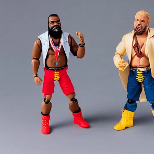 Image similar to action figure mr. t pop band, detailed facial expressions, 1 9 8 0 s aesthetic