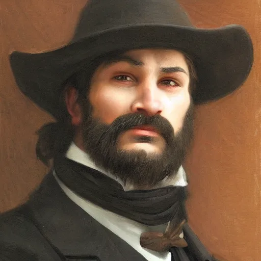 Image similar to detailed portrait painting of gentleman orc wearing brown tuxedo by William-Adolphe Bouguereau, deviantart, artstation, fantasy