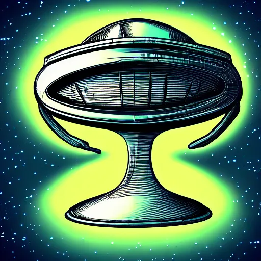 Image similar to retro 3d cell shaded alien spaceship