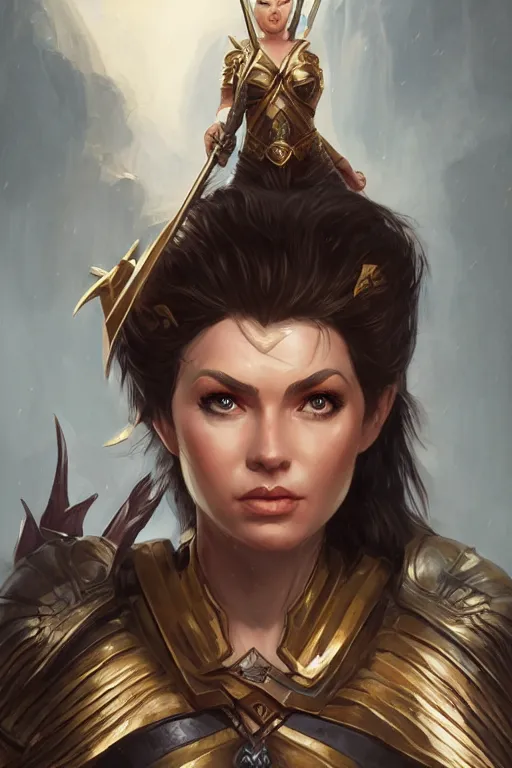 Image similar to amazon valkyrie athena, d & d, fantasy, portrait, highly detailed, headshot, digital painting, trending on artstation, concept art, sharp focus, illustration, art by artgerm and greg rutkowski and magali villeneuve