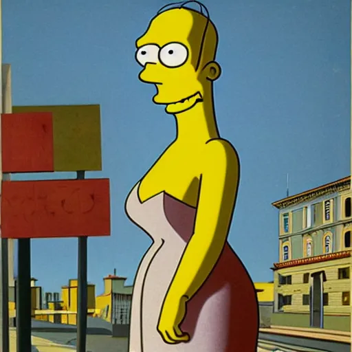 Prompt: homer simpson italian futurism