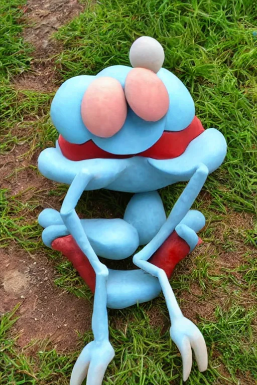 Prompt: mr eugene krabs the anthropomorphic krab from bikini bottom, marble sculpture